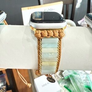Apple Watch Band Beaded Watch Band with Gold Accents